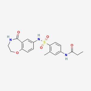 molecular formula C19H21N3O5S B3007365 N-(3-methyl-4-(N-(5-oxo-2,3,4,5-tetrahydrobenzo[f][1,4]oxazepin-7-yl)sulfamoyl)phenyl)propionamide CAS No. 922554-49-2