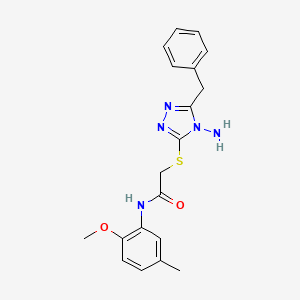 molecular formula C19H21N5O2S B3007369 2-[(4-amino-5-benzyl-4H-1,2,4-triazol-3-yl)sulfanyl]-N-(2-methoxy-5-methylphenyl)acetamide CAS No. 905780-54-3