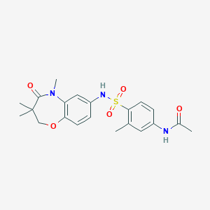 molecular formula C21H25N3O5S B3007380 N-(3-methyl-4-(N-(3,3,5-trimethyl-4-oxo-2,3,4,5-tetrahydrobenzo[b][1,4]oxazepin-7-yl)sulfamoyl)phenyl)acetamide CAS No. 922103-25-1
