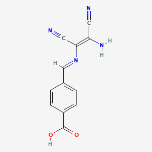molecular formula C12H8N4O2 B3007383 4-[[(Z)-2-amino-1,2-dicyanoethenyl]iminomethyl]benzoic acid CAS No. 74900-56-4