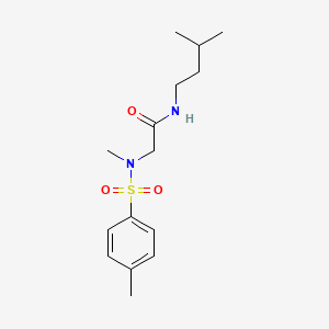 molecular formula C15H24N2O3S B3007394 N-(3-methylbutyl)-2-[methyl-(4-methylphenyl)sulfonylamino]acetamide CAS No. 754216-72-3