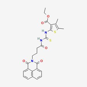 molecular formula C26H25N3O5S2 B3007398 Ethyl 2-[4-(1,3-dioxobenzo[de]isoquinolin-2-yl)butanoylcarbamothioylamino]-4,5-dimethylthiophene-3-carboxylate CAS No. 325743-71-3