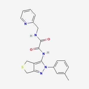 molecular formula C20H19N5O2S B3007400 N1-(pyridin-2-ylmethyl)-N2-(2-(m-tolyl)-4,6-dihydro-2H-thieno[3,4-c]pyrazol-3-yl)oxalamide CAS No. 899993-73-8