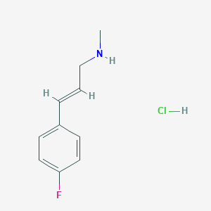 molecular formula C10H13ClFN B3007404 (E)-3-(4-Fluorophenyl)-N-methylprop-2-en-1-amine;hydrochloride CAS No. 2378510-94-0