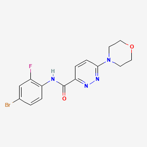 molecular formula C15H14BrFN4O2 B3007406 N-(4-溴-2-氟苯基)-6-吗啉哒嗪-3-甲酰胺 CAS No. 1421585-63-8