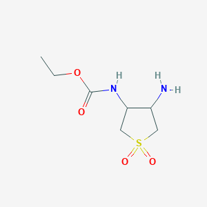 molecular formula C7H14N2O4S B3007410 碳酸乙酯(4-氨基-1,1-二氧化四氢-3-噻吩基) CAS No. 300670-11-5