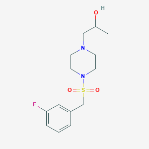 molecular formula C14H21FN2O3S B3007414 1-(4-((3-Fluorobenzyl)sulfonyl)piperazin-1-yl)propan-2-ol CAS No. 1396714-69-4