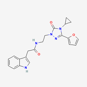 N-[2-[4-Cyclopropyl-3-(furan-2-yl)-5-oxo-1,2,4-triazol-1-yl]ethyl]-2-(1H-indol-3-yl)acetamide