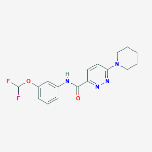 molecular formula C17H18F2N4O2 B3007425 N-(3-(二氟甲氧基)苯基)-6-(哌啶-1-基)哒嗪-3-甲酰胺 CAS No. 1396785-54-8