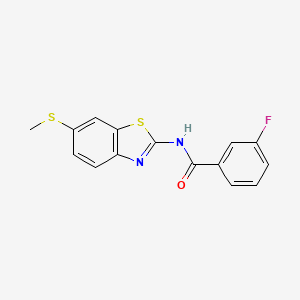 molecular formula C15H11FN2OS2 B3007432 3-fluoro-N-(6-(methylthio)benzo[d]thiazol-2-yl)benzamide CAS No. 922626-28-6