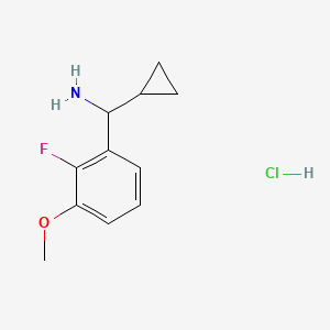 molecular formula C11H15ClFNO B3007437 环丙基-(2-氟-3-甲氧基苯基)甲胺；盐酸盐 CAS No. 1955540-67-6