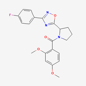 molecular formula C21H20FN3O4 B3007441 (2,4-Dimethoxyphenyl)-[2-[3-(4-fluorophenyl)-1,2,4-oxadiazol-5-yl]pyrrolidin-1-yl]methanone CAS No. 1023404-81-0