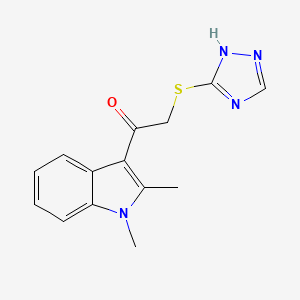 molecular formula C14H14N4OS B3007442 1-(1,2-dimethyl-1H-indol-3-yl)-2-(4H-1,2,4-triazol-3-ylsulfanyl)ethanone CAS No. 923119-35-1