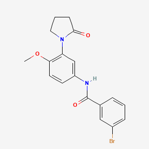 molecular formula C18H17BrN2O3 B3007448 3-溴-N-(4-甲氧基-3-(2-氧代吡咯烷-1-基)苯基)苯甲酰胺 CAS No. 941993-98-2