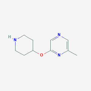 molecular formula C10H15N3O B3007456 2-Methyl-6-(piperidin-4-yloxy)pyrazine CAS No. 2167119-22-2