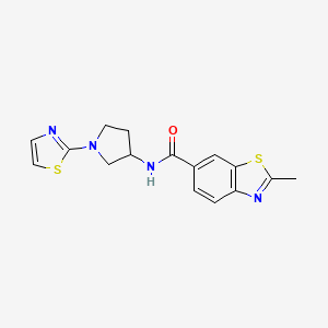 molecular formula C16H16N4OS2 B3007461 2-methyl-N-(1-(thiazol-2-yl)pyrrolidin-3-yl)benzo[d]thiazole-6-carboxamide CAS No. 1788783-12-9