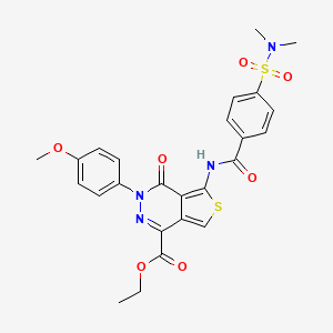 molecular formula C25H24N4O7S2 B3007465 5-[[4-(二甲基磺酰基)苯甲酰]氨基]-3-(4-甲氧基苯基)-4-氧代噻吩并[3,4-d]哒嗪-1-甲酸乙酯 CAS No. 851977-67-8