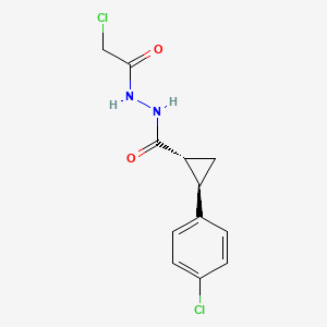 molecular formula C12H12Cl2N2O2 B3007467 (1R,2R)-N'-(2-氯乙酰基)-2-(4-氯苯基)环丙烷-1-碳酰肼 CAS No. 2224517-47-7