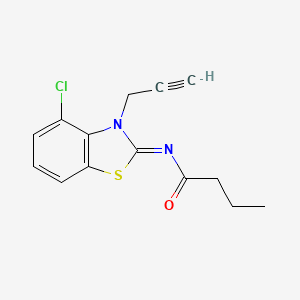 N-(4-chloro-3-prop-2-ynyl-1,3-benzothiazol-2-ylidene)butanamide