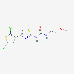 molecular formula C11H11Cl2N3O2S2 B3007475 1-(4-(2,5-Dichlorothiophen-3-yl)thiazol-2-yl)-3-(2-methoxyethyl)urea CAS No. 1207015-12-0