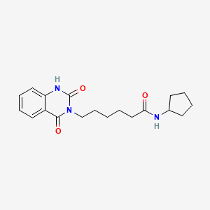 molecular formula C19H25N3O3 B3007476 N-cyclopentyl-6-(2,4-dioxo-1H-quinazolin-3-yl)hexanamide CAS No. 896382-26-6