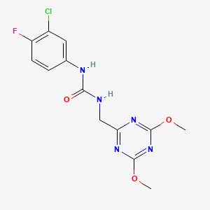 1-(3-Chloro-4-fluorophenyl)-3-((4,6-dimethoxy-1,3,5-triazin-2-yl)methyl)urea