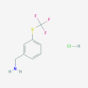 molecular formula C8H9ClF3NS B3007486 (3-((三氟甲基)硫代)苯基)甲胺盐酸盐 CAS No. 2061980-68-3