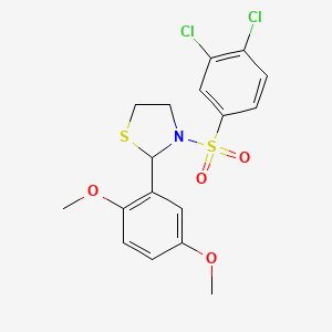 3-((3,4-Dichlorophenyl)sulfonyl)-2-(2,5-dimethoxyphenyl)thiazolidine