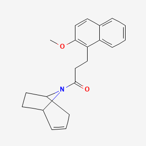 molecular formula C21H23NO2 B3007499 1-((1R,5S)-8-azabicyclo[3.2.1]oct-2-en-8-yl)-3-(2-methoxynaphthalen-1-yl)propan-1-one CAS No. 1797739-90-2