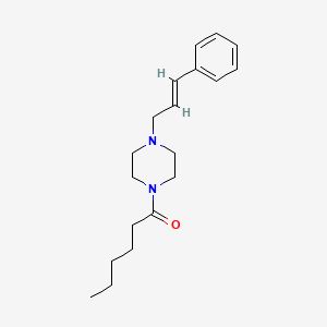 molecular formula C19H28N2O B3007500 1-(4-(3-Phenylprop-2-enyl)piperazinyl)hexan-1-one CAS No. 433978-02-0