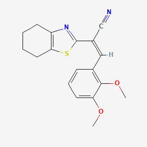 molecular formula C18H18N2O2S B3007504 (Z)-3-(2,3-dimethoxyphenyl)-2-(4,5,6,7-tetrahydrobenzo[d]thiazol-2-yl)acrylonitrile CAS No. 305853-37-6