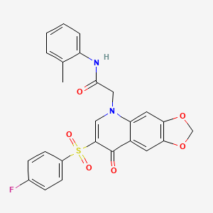 2-[7-(4-fluorophenyl)sulfonyl-8-oxo-[1,3]dioxolo[4,5-g]quinolin-5-yl]-N-(2-methylphenyl)acetamide