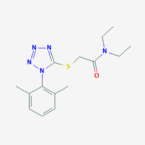 molecular formula C15H21N5OS B300751 2-{[1-(2,6-dimethylphenyl)-1H-tetraazol-5-yl]sulfanyl}-N,N-diethylacetamide 