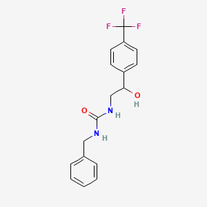 molecular formula C17H17F3N2O2 B3007511 1-Benzyl-3-(2-hydroxy-2-(4-(trifluoromethyl)phenyl)ethyl)urea CAS No. 1351642-63-1