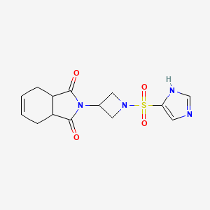 molecular formula C14H16N4O4S B3007514 2-(1-((1H-imidazol-4-yl)sulfonyl)azetidin-3-yl)-3a,4,7,7a-tetrahydro-1H-isoindole-1,3(2H)-dione CAS No. 2034235-47-5