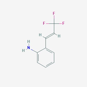 molecular formula C9H8F3N B3007517 2-(3,3,3-三氟-1-丙烯基)苯胺 CAS No. 1357615-55-4