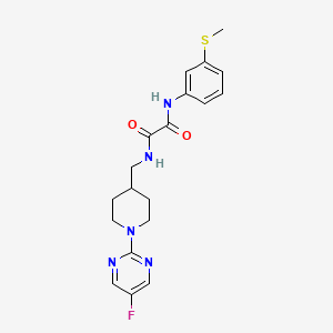 molecular formula C19H22FN5O2S B3007520 N1-((1-(5-氟嘧啶-2-基)哌啶-4-基)甲基)-N2-(3-(甲硫基)苯基)草酰胺 CAS No. 2034615-45-5