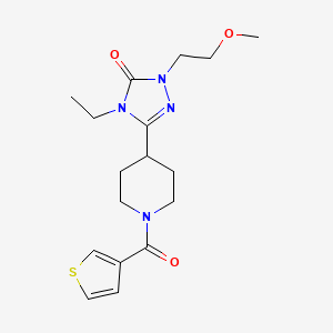 molecular formula C17H24N4O3S B3007521 4-ethyl-1-(2-methoxyethyl)-3-(1-(thiophene-3-carbonyl)piperidin-4-yl)-1H-1,2,4-triazol-5(4H)-one CAS No. 1797583-41-5