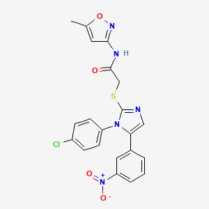 2-((1-(4-chlorophenyl)-5-(3-nitrophenyl)-1H-imidazol-2-yl)thio)-N-(5-methylisoxazol-3-yl)acetamide
