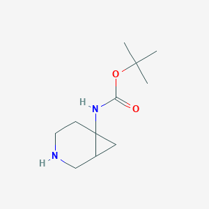 molecular formula C11H20N2O2 B3007533 叔丁基 N-{3-氮杂双环[4.1.0]庚烷-6-基}氨基甲酸酯 CAS No. 880545-32-4