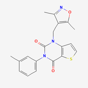 molecular formula C19H17N3O3S B3007545 1-[(3,5-dimethyl-1,2-oxazol-4-yl)methyl]-3-(3-methylphenyl)thieno[3,2-d]pyrimidine-2,4(1H,3H)-dione CAS No. 1326845-73-1