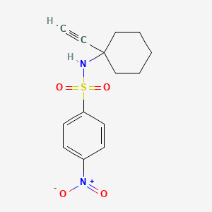 molecular formula C14H16N2O4S B3007551 N-(1-乙炔基环己基)-4-硝基苯磺酰胺 CAS No. 866008-77-7