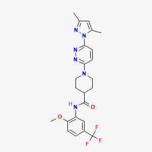 1-(6-(3,5-dimethyl-1H-pyrazol-1-yl)pyridazin-3-yl)-N-(2-methoxy-5-(trifluoromethyl)phenyl)piperidine-4-carboxamide