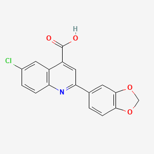 molecular formula C17H10ClNO4 B3007555 2-(1,3-Benzodioxol-5-yl)-6-chloroquinoline-4-carboxylic acid CAS No. 847503-14-4