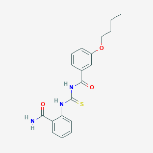 molecular formula C19H21N3O3S B300756 3-butoxy-N-[(2-carbamoylphenyl)carbamothioyl]benzamide 