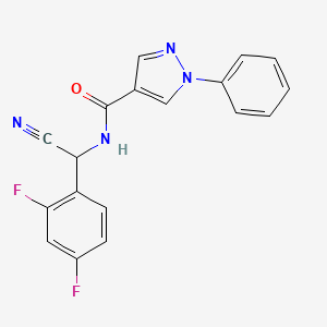 molecular formula C18H12F2N4O B3007562 N-[cyano(2,4-difluorophenyl)methyl]-1-phenyl-1H-pyrazole-4-carboxamide CAS No. 1355700-99-0