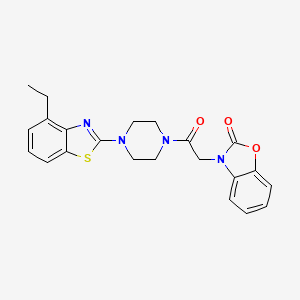 molecular formula C22H22N4O3S B3007565 3-(2-(4-(4-ethylbenzo[d]thiazol-2-yl)piperazin-1-yl)-2-oxoethyl)benzo[d]oxazol-2(3H)-one CAS No. 1202977-19-2