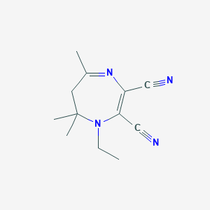 1-ethyl-5,7,7-trimethyl-6,7-dihydro-1H-1,4-diazepine-2,3-dicarbonitrile