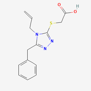 molecular formula C14H15N3O2S B3007582 2-{[5-benzyl-4-(prop-2-en-1-yl)-4H-1,2,4-triazol-3-yl]sulfanyl}acetic acid CAS No. 56929-54-5