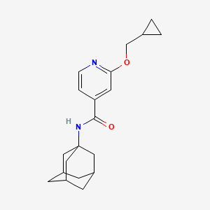 molecular formula C20H26N2O2 B3007588 N-((3s,5s,7s)-adamantan-1-yl)-2-(cyclopropylmethoxy)isonicotinamide CAS No. 2034618-82-9